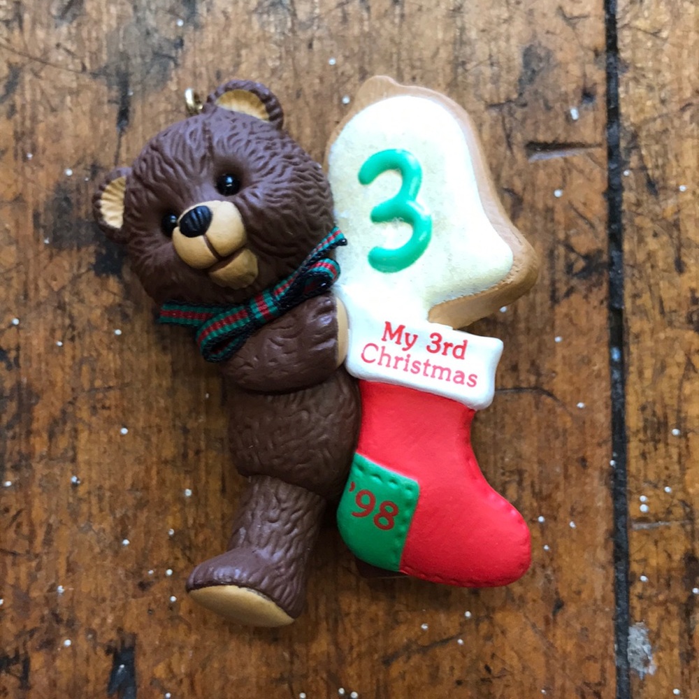 Hallmark ornament teddy bear 3rd Christmas